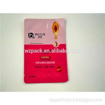Golden stamping Aluminum foil facial Mask packaging bags from china